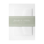Elegant Sage Green Script Wedding Einladungsbanderole (Vorderseite Beispiel)