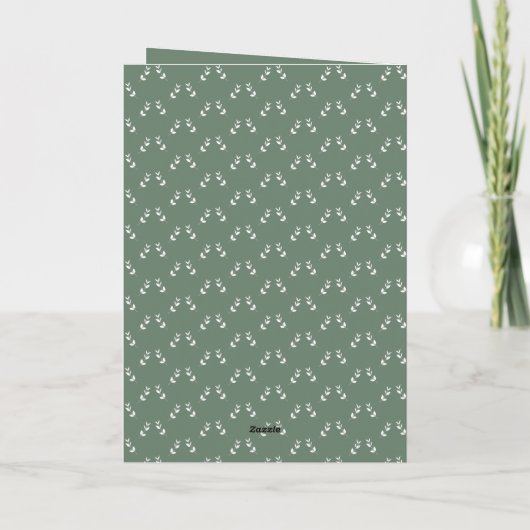 Elegant Sage Green Script Wedding Order of Service Programm (Rückseite)