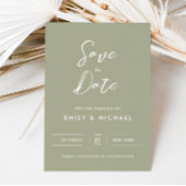 Elegant Sage Green Simple Script Wedding Save The Date