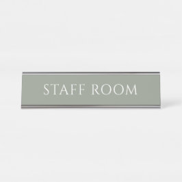 Elegant Sage Green Staff Room Name Plate Schreibtischnamensplakette