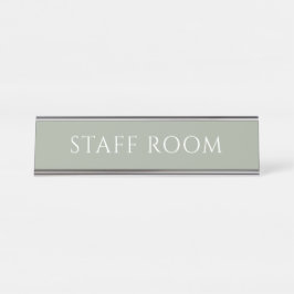Elegant Sage Green Staff Room Name Plate Schreibtischnamensplakette