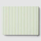 Elegant Sage Green Striped Wedding Gästebuch (Rückseite)