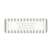 Elegant Sage Green Stripes Address (Vorne)