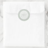 Elegant Sage Green Stripes & Ampersand Wedding Runder Aufkleber (Tasche)