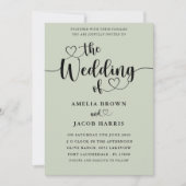 Elegant Sage Green The Wedding of Einladung (Vorderseite)