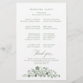 Elegant Sage Green Vintage Floral Wedding Program (Rückseite)