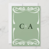 Elegant Sage Green Vintage Ribbon Einladung (Rückseite)