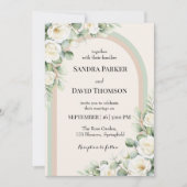 Elegant Sage Green Watercolor Floral Arch Wedding  Einladung (Vorderseite)