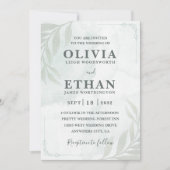 Elegant Sage Green Watercolor Foliage Wedding Einladung (Vorderseite)