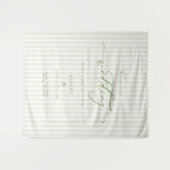 Elegant Sage Green Wedding Backdrop Tapestry Wandteppich (Vorderseite (Horizontal))