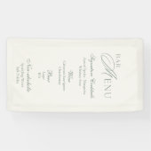Elegant Sage Green Wedding Bar Menu Banner (Horizontal)