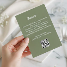 Elegant Sage Green Wedding Details Enclosure Card Begleitkarte