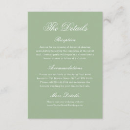 Elegant Sage Green Wedding Details Tradition Begleitkarte