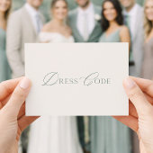 Elegant Sage Green Wedding Dress Code Card Einladung