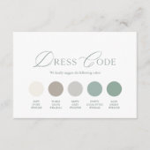 Elegant Sage Green Wedding Dress Code Card Einladung (Vorderseite)