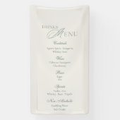Elegant Sage Green Wedding Drinks Menu Sign  Banner (Vertikal)