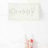Elegant Sage Green Wedding Drinks Menu Sign  Banner (InSitu)