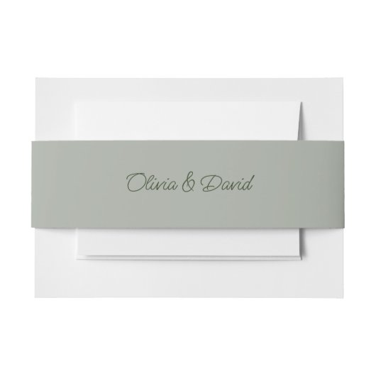 Elegant Sage Green Wedding  Einladungsbanderole (Vorderseite Beispiel)