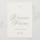 Elegant Sage Green Wedding Favors Sign Einladung (Vorderseite)
