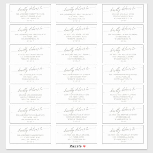 Elegant Sage Green Wedding Guest Address Labels (Blatt)