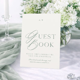 Elegant Sage Green Wedding Guest Book Sign Einladung