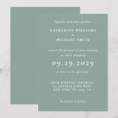 Elegant Sage Green Wedding Invitations Einladung (Vorne/Hinten)