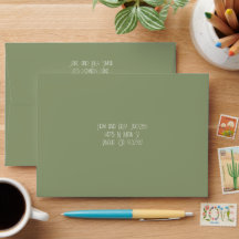 Elegant Sage Green Wedding Mailing Envelope