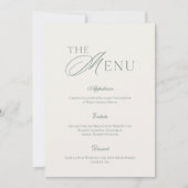 Elegant Sage Green Wedding Menu Card  Einladung (Vorderseite)