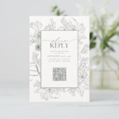 Elegant Sage Green Wedding QR Code Bitte beantwort RSVP Karte (Stehend Vorderseite)