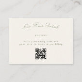Elegant Sage Green Wedding QR CODE UAWG Mitteilungskarte (Rückseite)