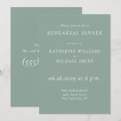 Elegant Sage Green Wedding Rehearsal Invitations Einladung (Vorne/Hinten)