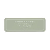 Elegant Sage Green Wedding Return Address (Vorne)