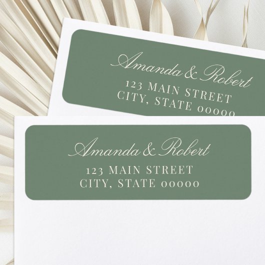 Elegant Sage Green Wedding Return Address