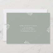 Elegant Sage Green Wedding Save the Date Cards (Rückseite)