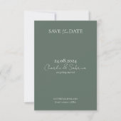 Elegant Sage Green Wedding Save the Date Cards (Vorderseite)