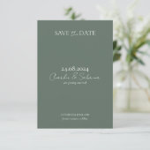 Elegant Sage Green Wedding Save the Date Cards (Stehend Vorderseite)