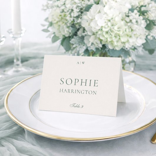 Elegant Sage Green Wedding Table Number Card Tischnummer