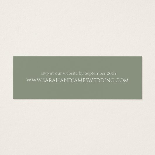 Elegant Sage Green Wedding Website Rsvp Card (Vorderseite)