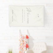 Elegant Sage Green Wedding Welcome Sign Banner (Insitu)