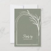 Elegant Sage Green With QR Code Wedding Reply By RSVP Karte (Vorderseite)
