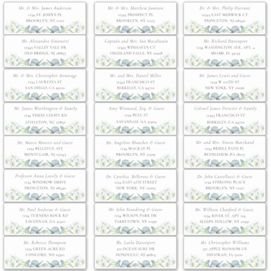 Elegant Sage Greenerenerity Guest Address Labels (Vorderseite)