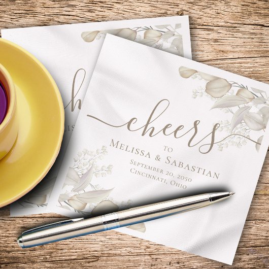 Elegant Sage Greenerity Wedding Custom Serviette