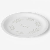 Elegant Sage Greenerity Wedding Pappteller (Schrägansicht)