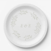 Elegant Sage Greenerity Wedding Pappteller (Vorderseite)