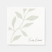 Elegant Sage Greenerity Wedding Personalisiert Nam Serviette (Vorderseite)