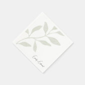 Elegant Sage Greenerity Wedding Personalisiert Nam Serviette (Ecke)