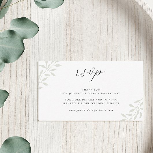 Elegant Sage Greenerity Wedding Website UAWG Begleitkarte