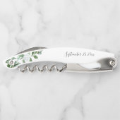 Elegant Sage Greenery Blumenschrift Wedding Kellnermesser (Rückseite)