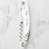 Elegant Sage Greenery Blumenschrift Wedding Kellnermesser (Vorderseite)