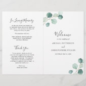 Elegant Sage Greenery Eucalyptus Wedding Program (Vorderseite)